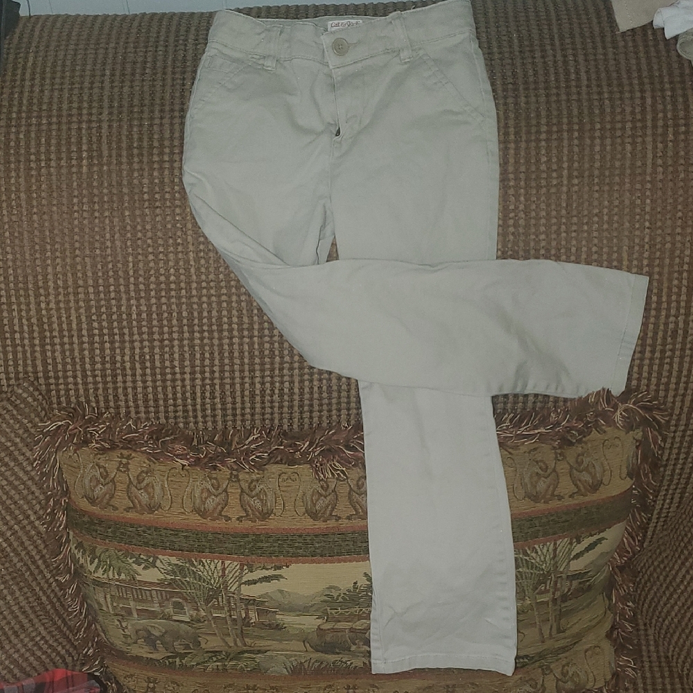 Beige Boot Cut Pants